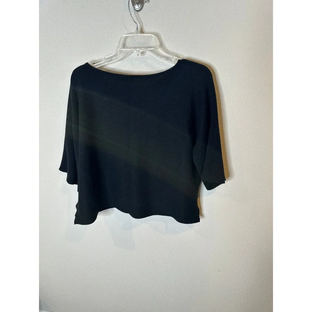 FATE Black Ribbed Knit Boat Neck Dolman Sleeve Top‎ Women's Size M